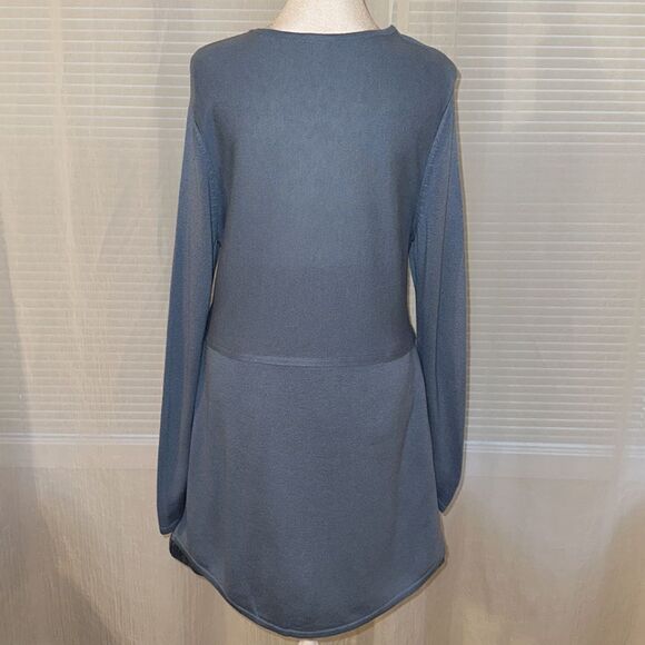 J. Jill M Light Blue Fine Knit Wool Blend Sweater Tunic - Picture 2 of 10